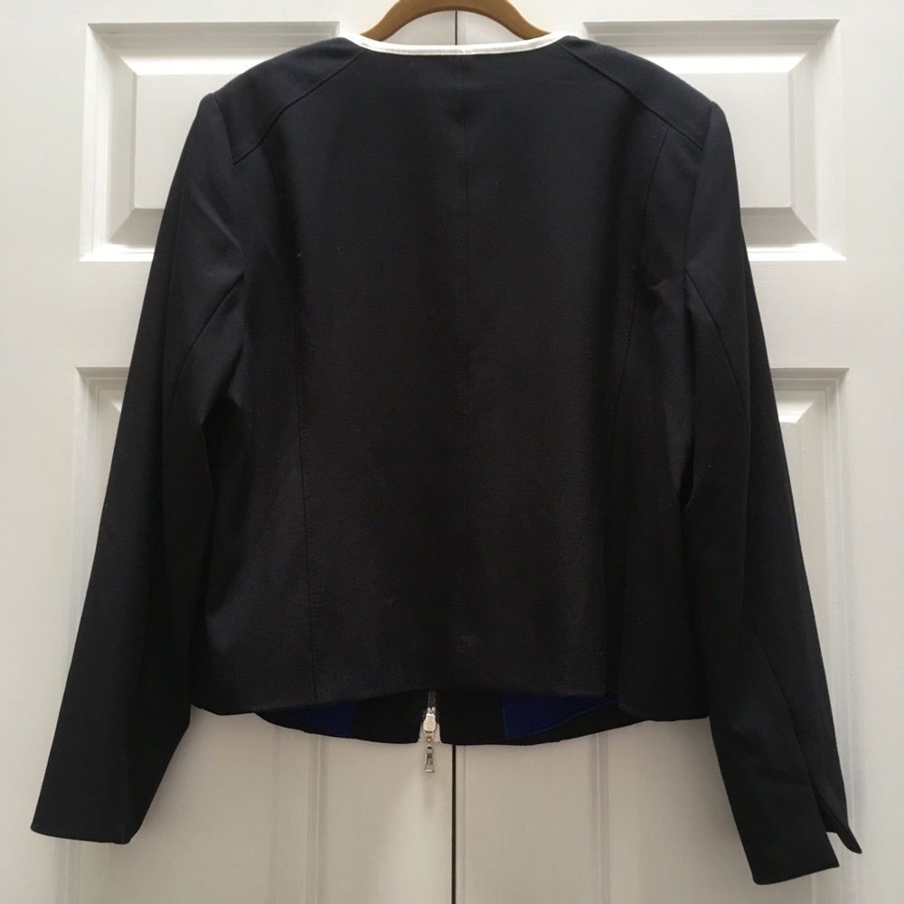 NWT Basler Designer Jacket Blazer Zip Black German Bloomingdales Luxury 44 14 - Picture 9 of 16